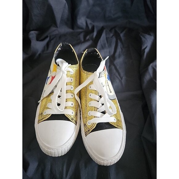 NFL Pittsburgh Steeler, Womens Size 8, Glitter Low Top Canvas Sneaker Shoe, FOCO - Picture 3 of 6
